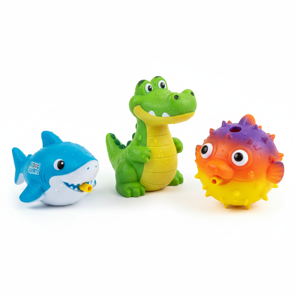 Jeux de plage avec jets d'eau - Requin, Crocodile et Poisson-globe