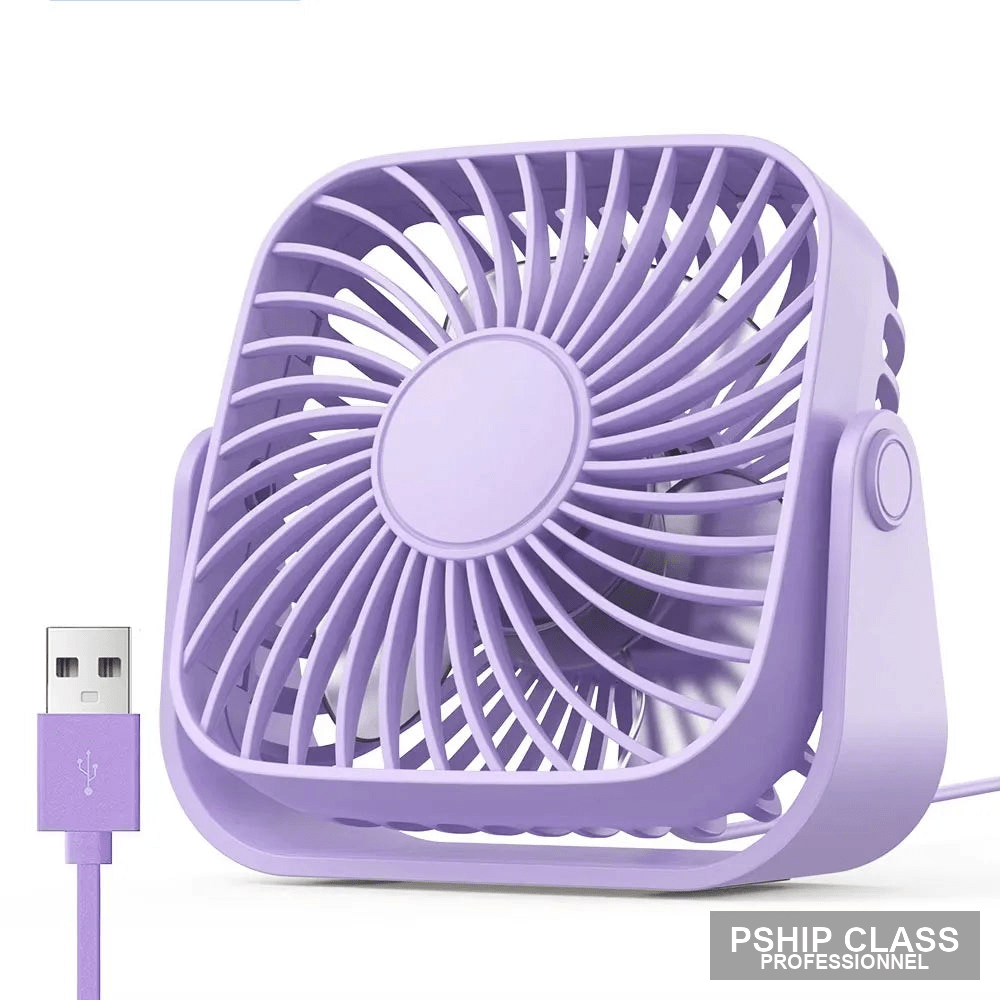 produMini ventilateur USB portable 4 pouces 3 vitesses silencieux 360° bureau et camping - vue 10 ct_name - P-SHIP
