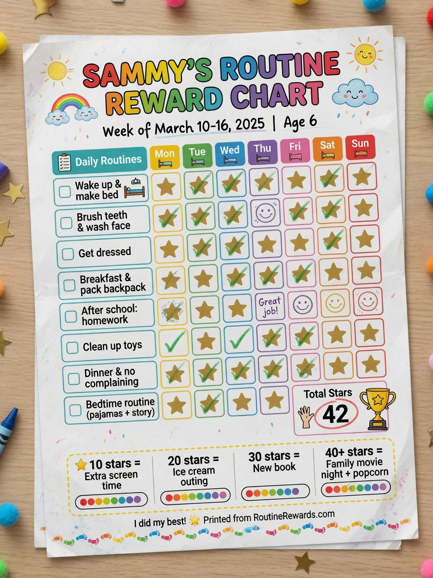 Routine Enfants & Tableau Récompenses PDF