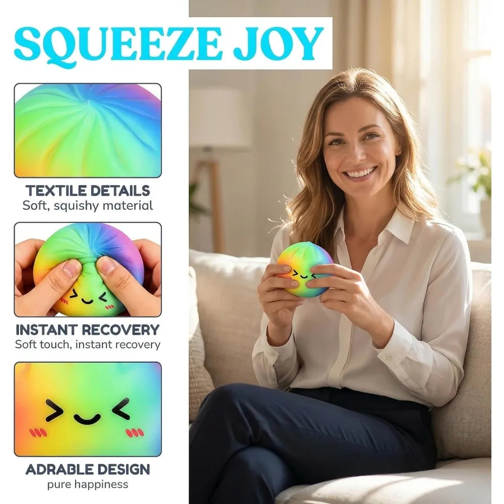 Ravioli Squishy Pailleté — Jouet Sensoriel Lent avec Boîte Cadeau