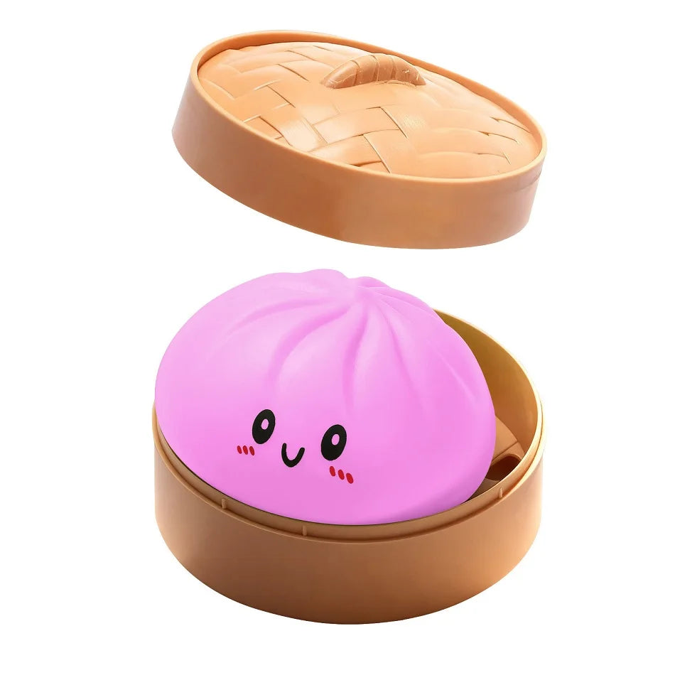 Ravioli Squishy Réaliste — Boîte Surprise TPR avec Cuiseur Bambou