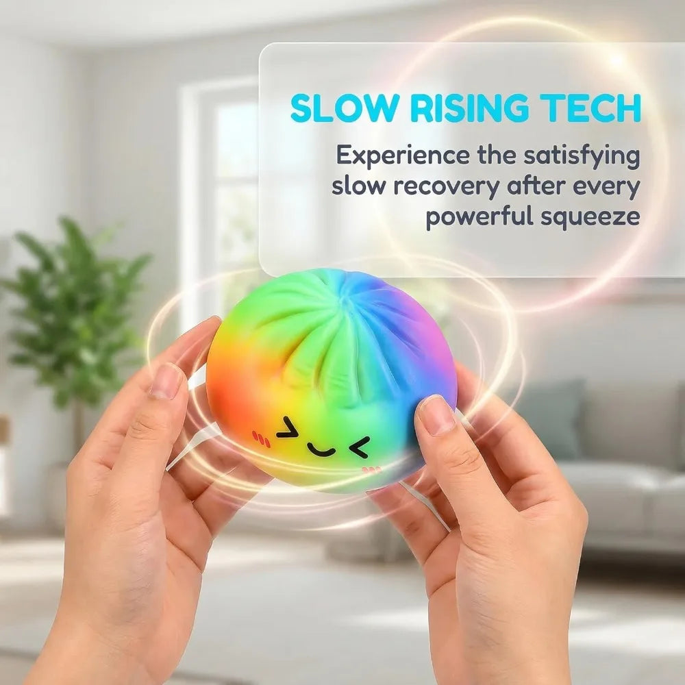 Ravioli Squishy Pailleté — Jouet Sensoriel Lent avec Boîte Cadeau