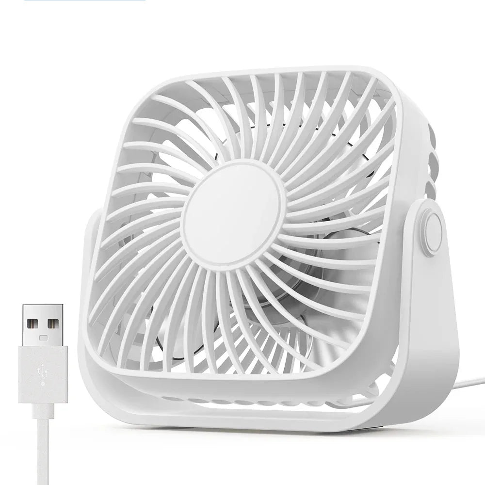 Ventilateur USB Portable 4 pouces Pliable — 3 Vitesses, 360° Réglable