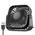 Tragbarer 4-Zoll-USB-Ventilator, zusammenklappbar — 3 Geschwindigkeiten, 360° verstellbar