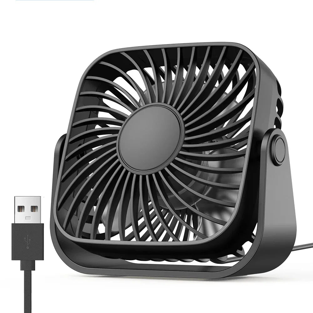 Ventilateur USB Portable 4 pouces Pliable — 3 Vitesses, 360° Réglable