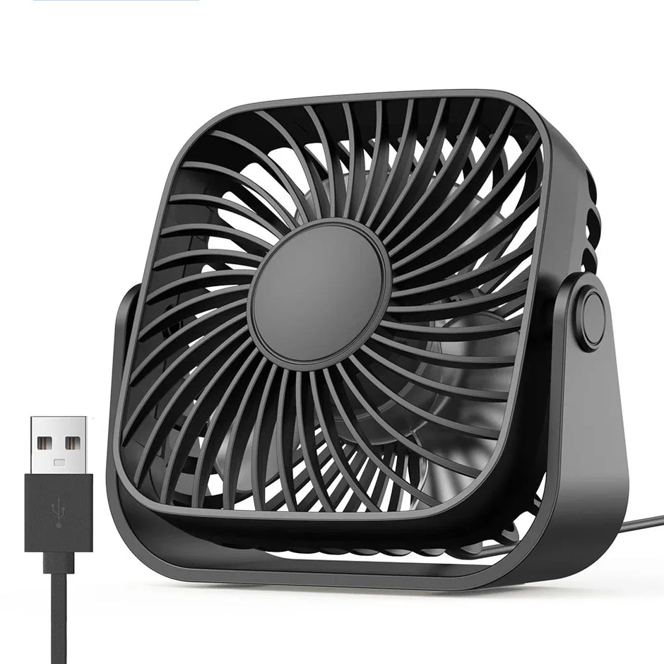 Ventilateur USB Portable 4 pouces Pliable — 3 Vitesses, 360° Réglable
