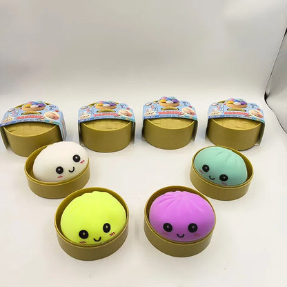 Ravioli Squishy Réaliste — Boîte Surprise TPR avec Cuiseur Bambou