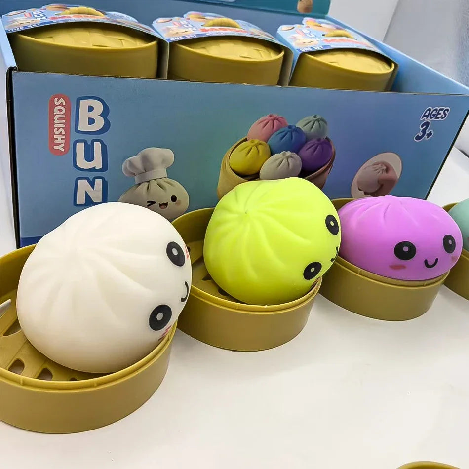 Ravioli Squishy Réaliste — Boîte Surprise TPR avec Cuiseur Bambou