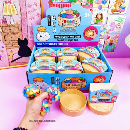 Ravioli Squishy Arc-en-Ciel avec Perles — Cuiseur Vapeur Bambou