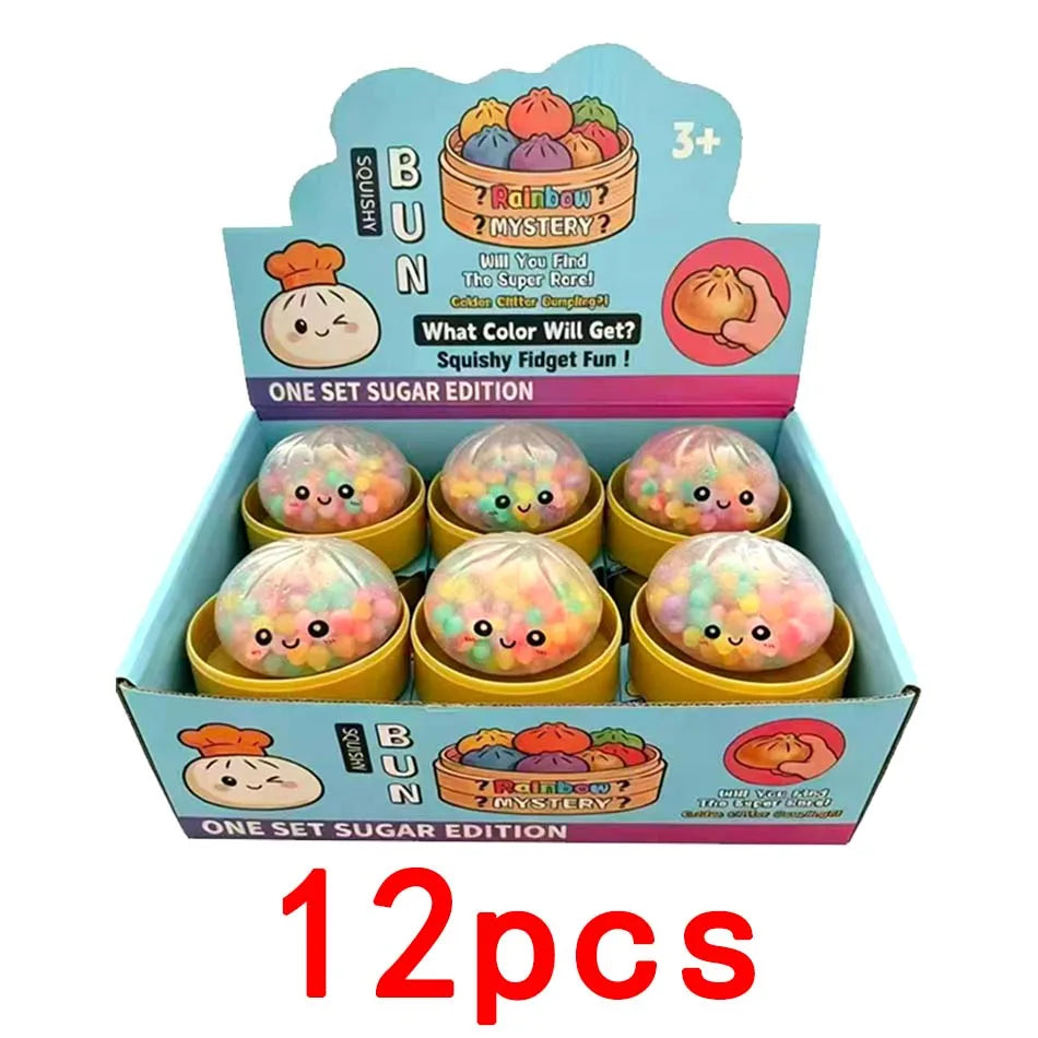 Lot Raviolis Squishy Arc-en-Ciel — Jouet Fidget Anti-Stress