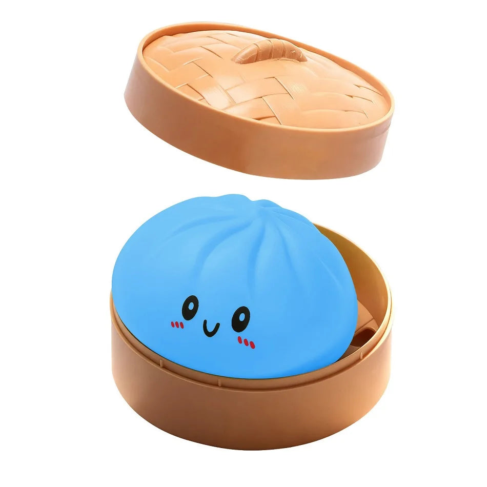 Ravioli Squishy Réaliste — Boîte Surprise TPR avec Cuiseur Bambou