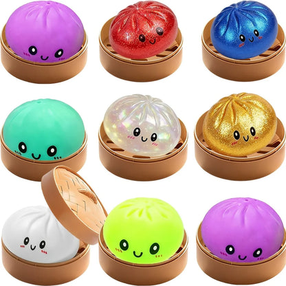 Balle Anti-Stress Ravioli Squishy — Rebond Lent & Cuiseur Bambou