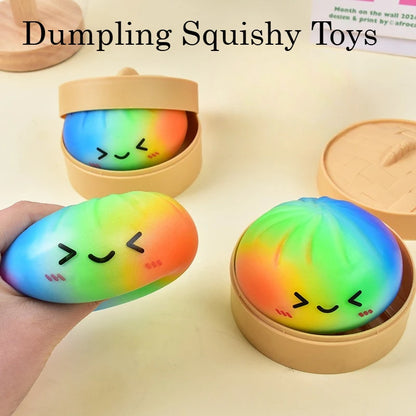 Ravioli Squishy Pailleté — Jouet Sensoriel Lent avec Boîte Cadeau