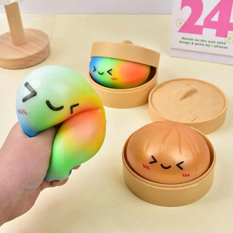 Ravioli Squishy Pailleté — Jouet Sensoriel Lent avec Boîte Cadeau