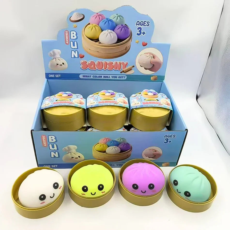 Ravioli Squishy Réaliste — Boîte Surprise TPR avec Cuiseur Bambou
