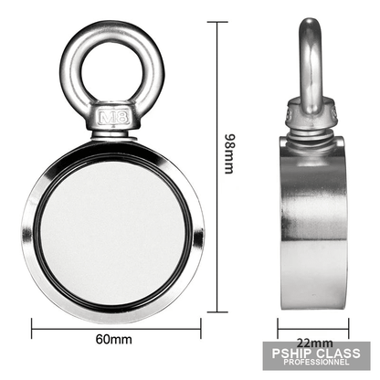 produAimant de pêche double face 120kg en néodyme pour récupération sous-marine - vue 8 ct_name - P-SHIP