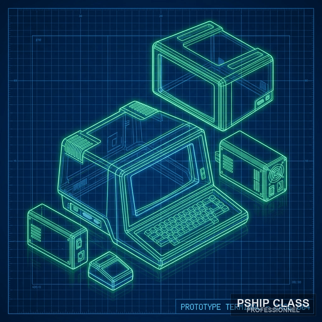 produBlueprint Retro Terminal Prop Shell — 4 pièces STL terminal rétro décoration - vue 1 ct_name - P-SHIP