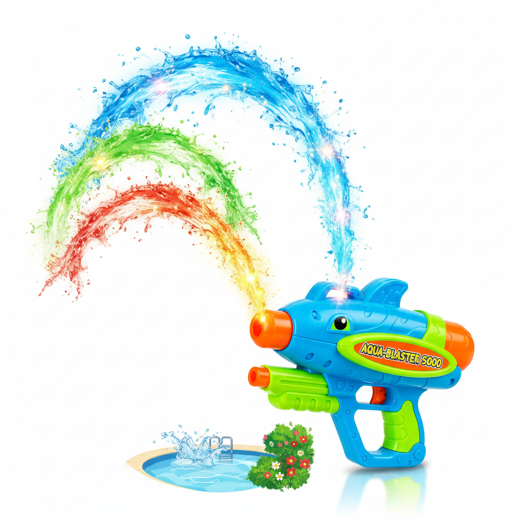Pistolet à eau à rétrofriction avec effets de feux d'artifice