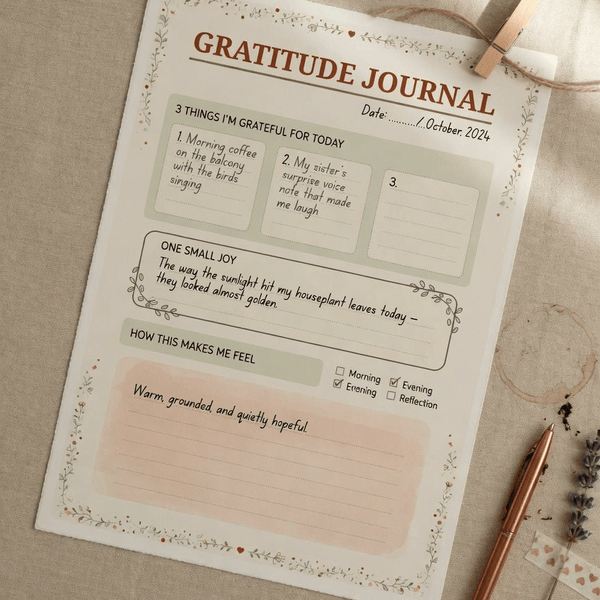 Journal de Gratitude Imprimable PDF
