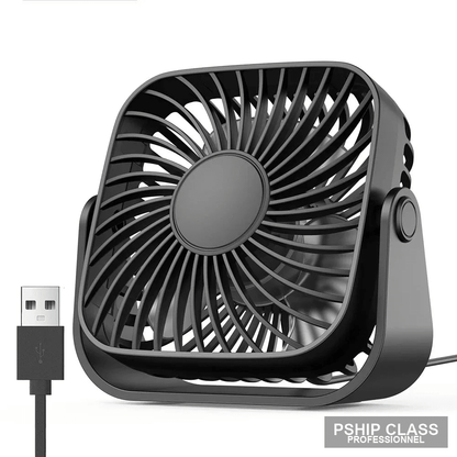 produMini ventilateur USB portable 4 pouces 3 vitesses silencieux 360° bureau et camping - vue 1 ct_name - P-SHIP