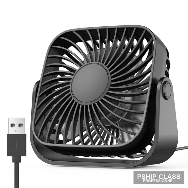 Mini Ventilateur USB Portable 4 Pouces — 3 Vitesses Silencieux 360° Bureau & Camping