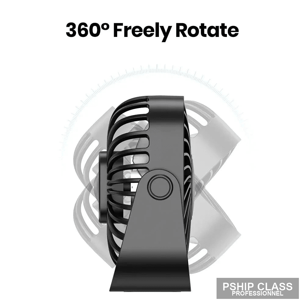 produMini ventilateur USB portable 4 pouces 3 vitesses silencieux 360° bureau et camping - vue 4 ct_name - P-SHIP