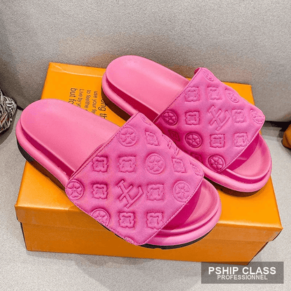produMules femme designer luxe — sandales plateforme embossées mode plage et extérieur - vue 2 ct_name - P-SHIP