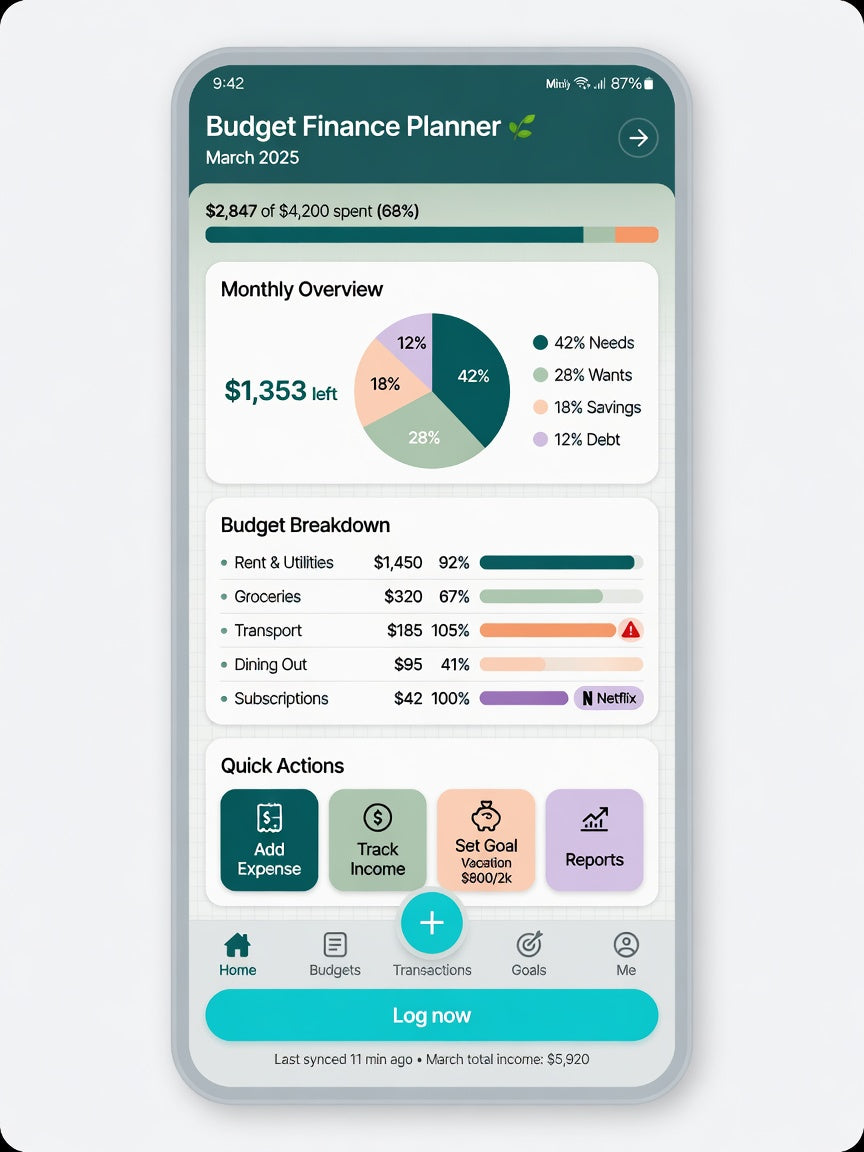 Planificateur Budget & Finances Imprimable PDF