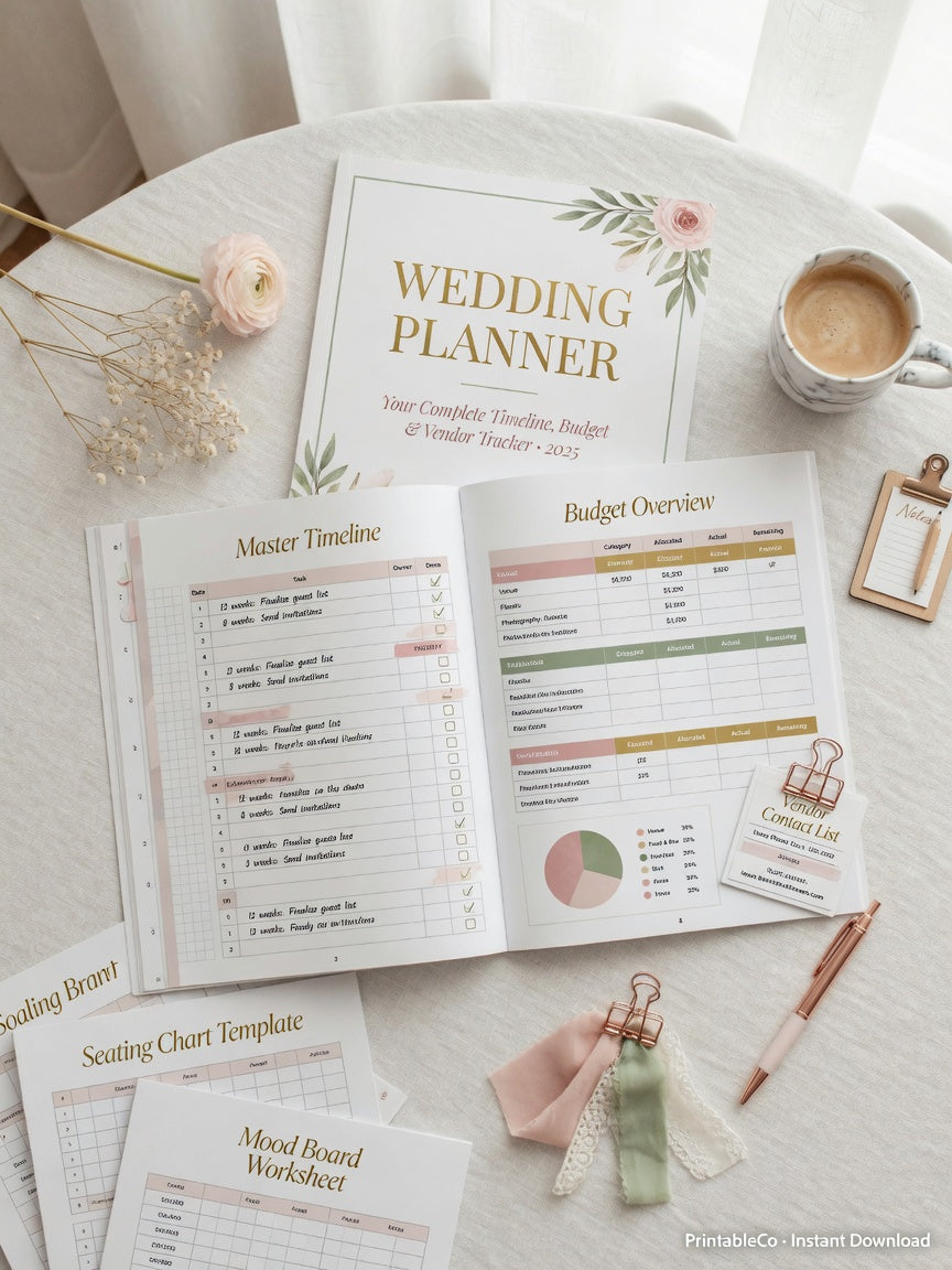 Planificateur de Mariage Complet — PDF Imprimable
