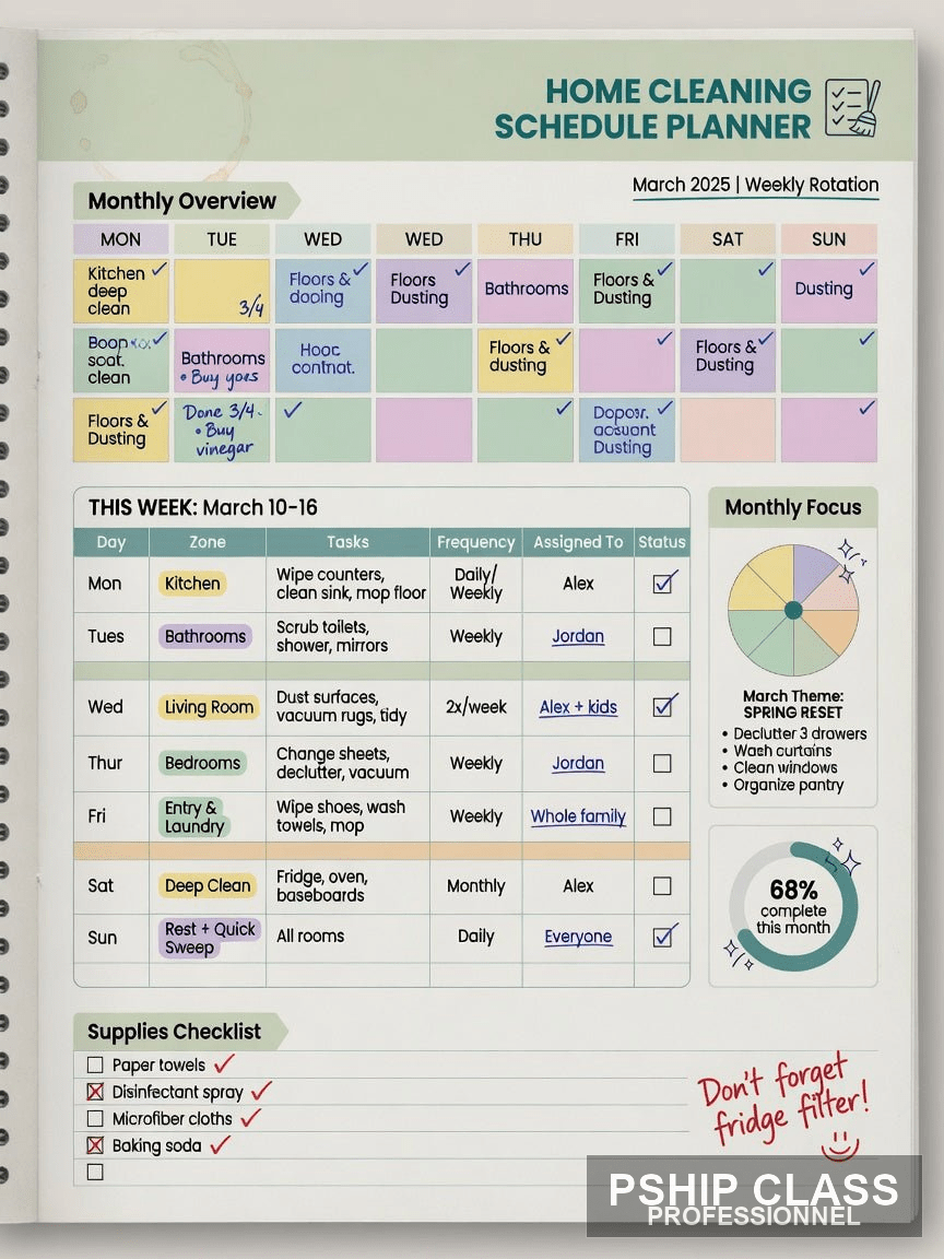 produproduPlanning Nettoyage Maison — Checklist Imprimable PDF ct_name - P-SHIP ct_name - P-SHIP