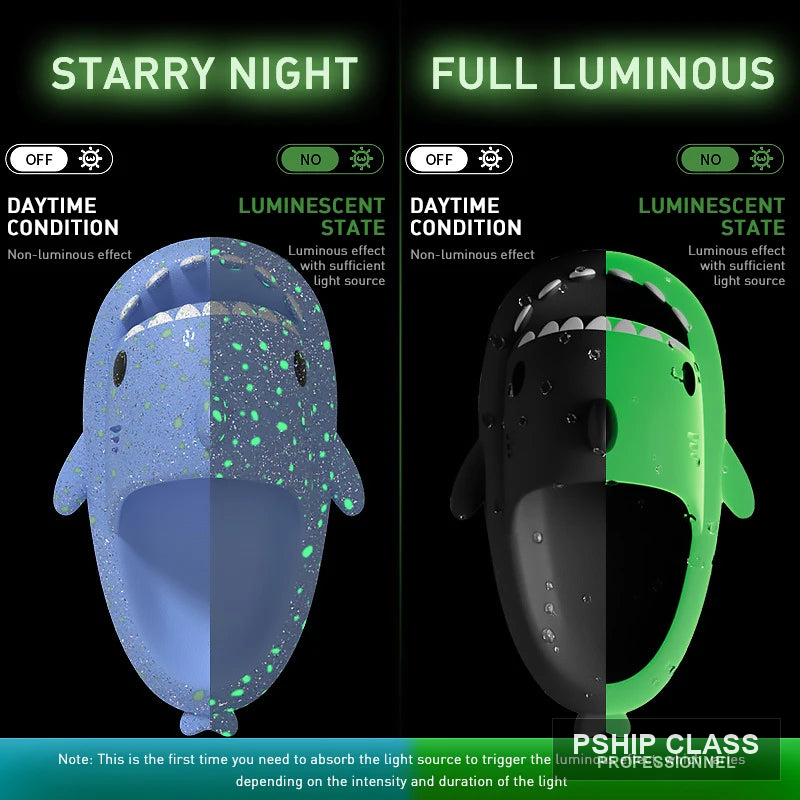 Chaussons requin lumineux — pantoufles fantaisie couple été intérieur extérieur - vue 6