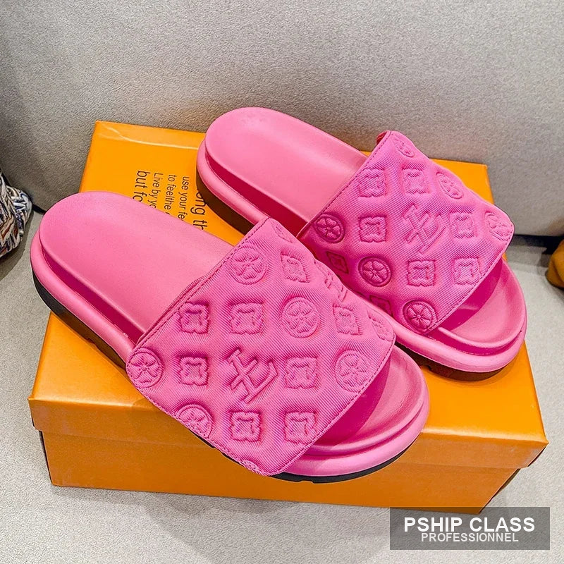 Mules femme designer luxe — sandales plateforme embossées mode plage et extérieur - vue 2