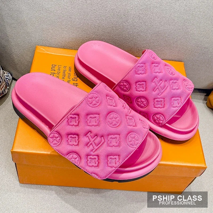 Mules femme designer luxe — sandales plateforme embossées mode plage et extérieur - vue 2