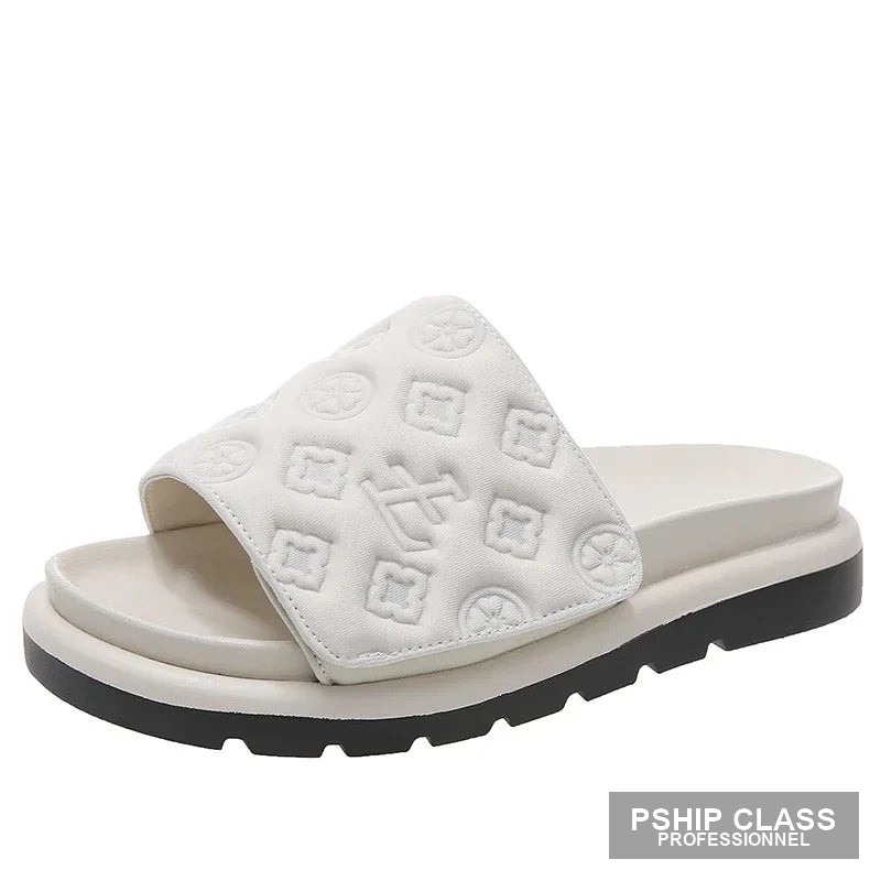 Mules femme designer luxe — sandales plateforme embossées mode plage et extérieur - vue 7