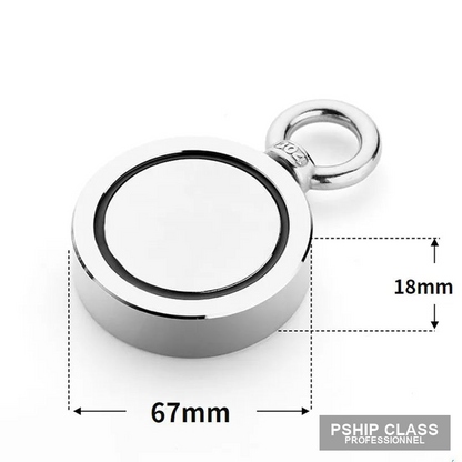 Aimant de pêche double face 120kg en néodyme pour récupération sous-marine - vue 7